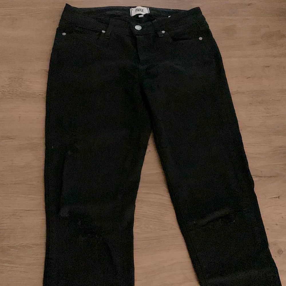 Paige Distressed Black Jeans